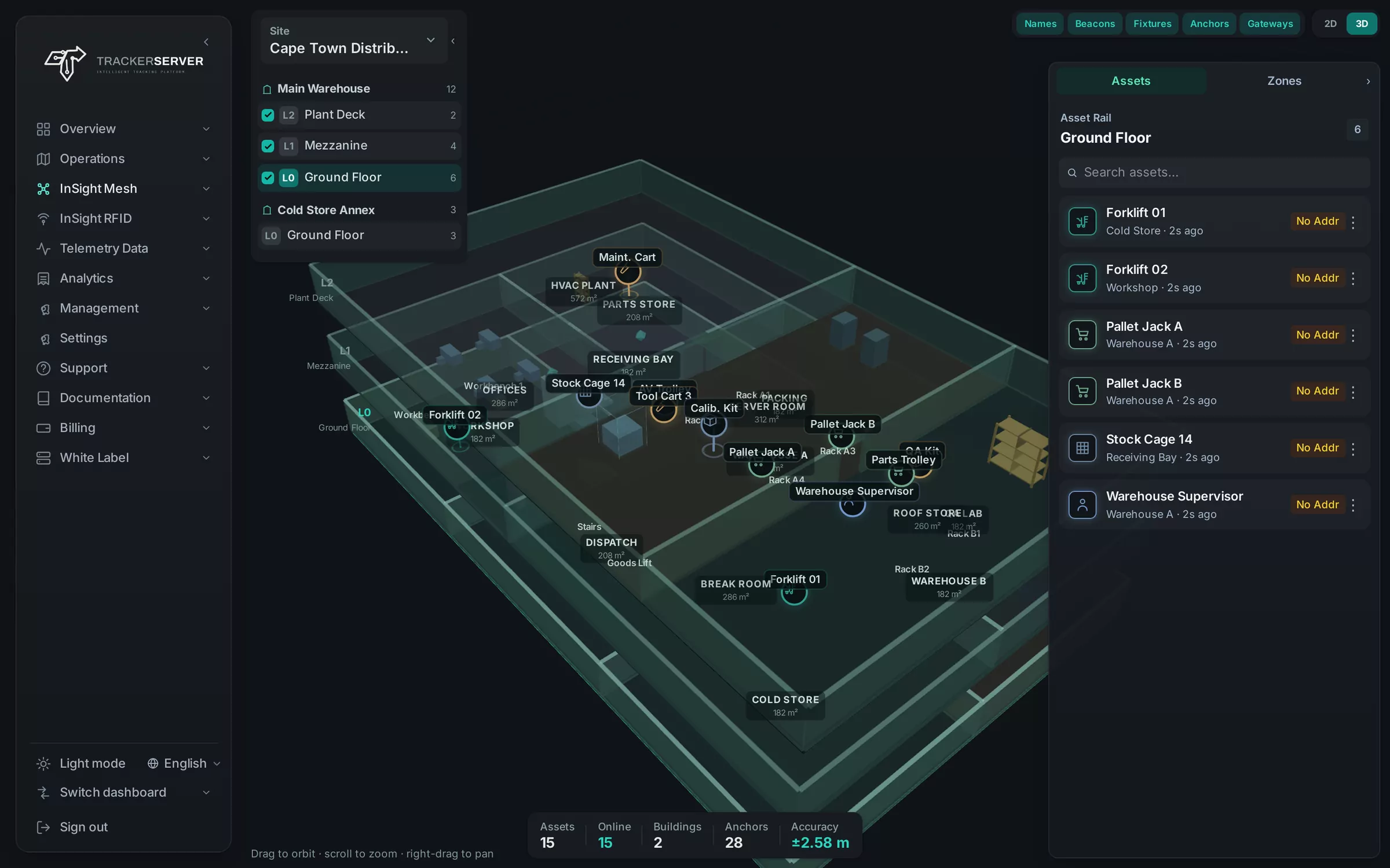 InSight Mesh: a building in three dimensions with tracked assets